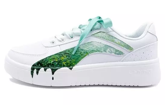 Обувь для скейтбординга Мужская низкая белая/зеленая Lining