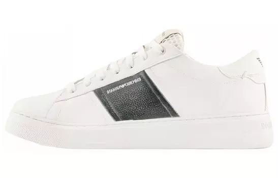 Обувь для скейтбординга Мужская низкая белая/зеленая Emporio Armani