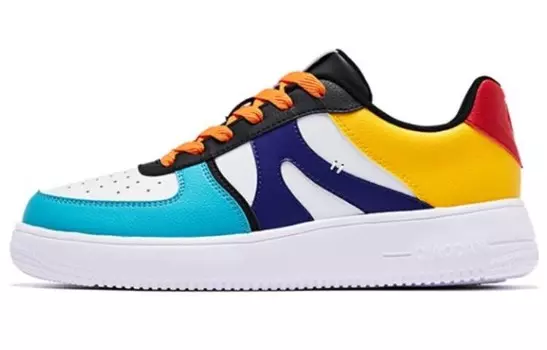 Обувь для скейтбординга Мужская низкая белая/желтая/синяя Qiaodan