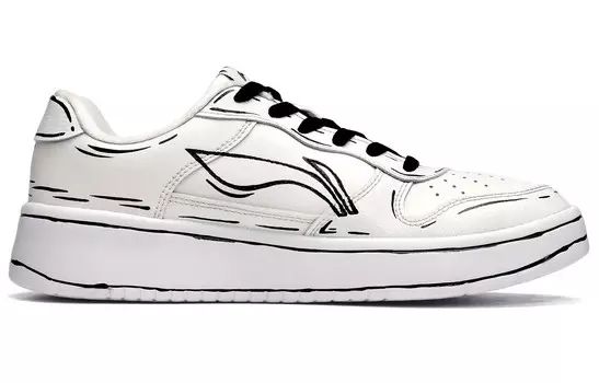 Обувь для скейтбординга Мужская низкая черная/белая/серая Lining