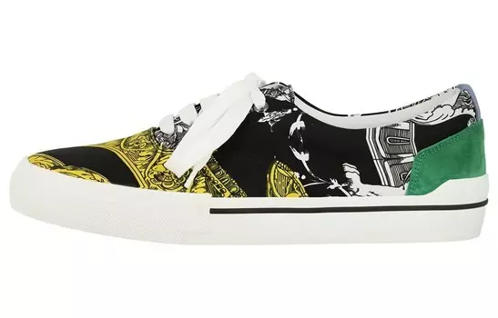 Обувь для скейтбординга Мужская низкая черная/белая/желтая/зеленая Versace