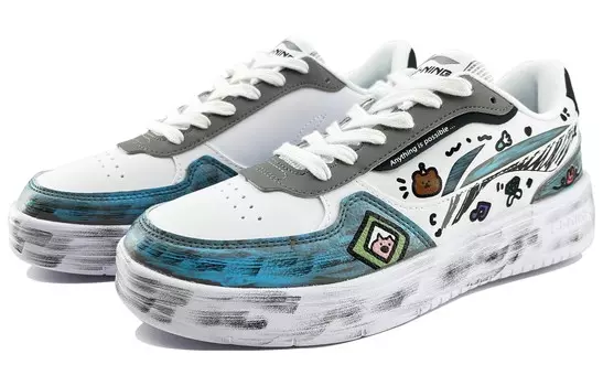 Обувь для скейтбординга Мужская низкая синяя Lining