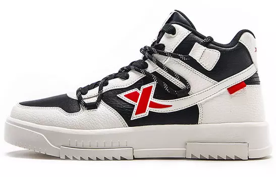 Обувь для скейтбординга Мужская с высоким верхом, черная/белая Xtep