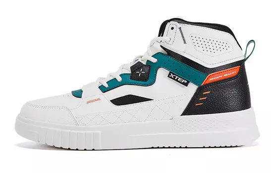 Обувь для скейтбординга Мужская с высоким верхом Белый/Черный/Зеленый Xtep