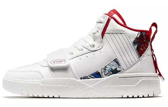 Обувь для скейтбординга Мужская с высоким верхом, белая/красная Xtep