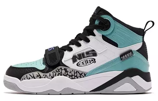 Обувь для скейтбординга Мужская с высоким верхом Черный/белый/голубой Qiaodan