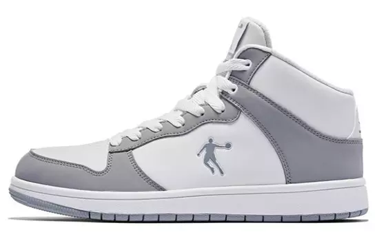 Обувь для скейтбординга Мужская с высоким верхом Белый / Чисто серый Qiaodan