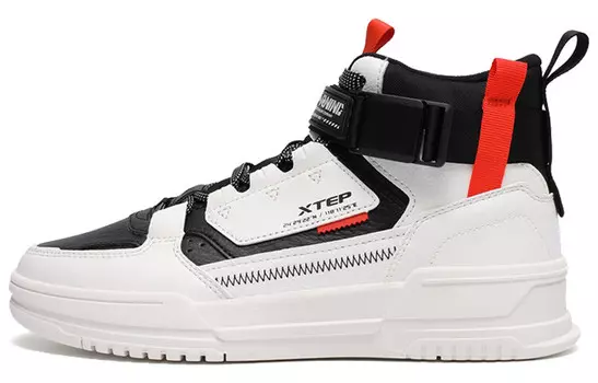 Обувь для скейтбординга Мужская с высоким верхом, белая/черная Xtep