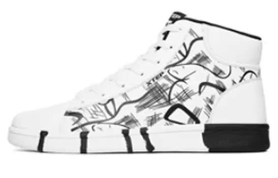 Обувь для скейтбординга Мужская с высоким верхом, белая/черная Xtep