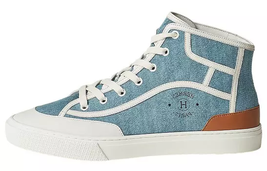 Обувь для скейтбординга Мужская с высоким верхом Светло-голубая Hermes