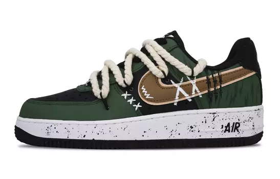 Кастомизированные кроссовки Nike Air Force 1 Skateboarding Shoes Unisex, зеленый