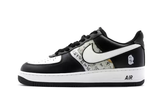 Кастомизированные кроссовки Nike Air Force 1 Skateboarding Shoes Unisex, черный/белый