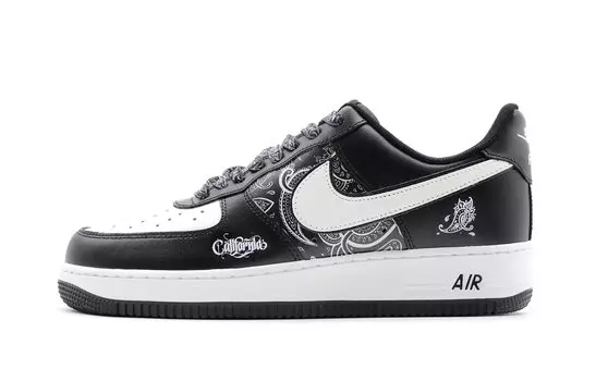 Кастомизированные кроссовки Nike Air Force 1 Skateboarding Shoes Unisex, черный/белый