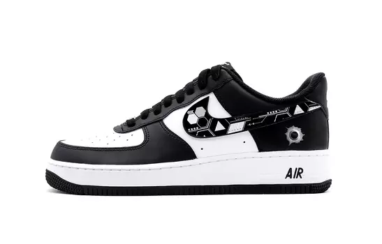 Кастомизированные кроссовки Nike Air Force 1 Skateboarding Shoes Unisex, черный/белый