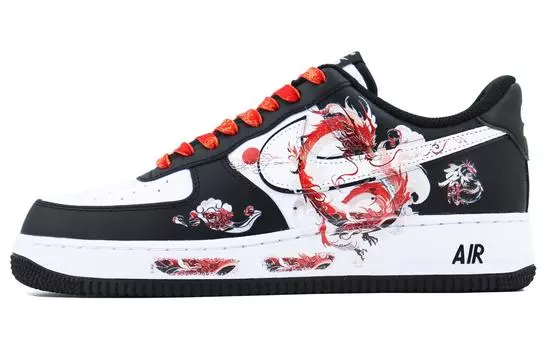 Кастомизированные кроссовки Nike Air Force 1 Skateboarding Shoes Unisex, белый/черный