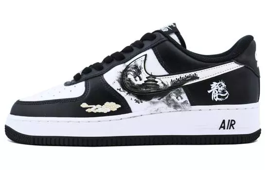 Кастомизированные кроссовки Nike Air Force 1 Skateboarding Shoes Unisex, черный/белый