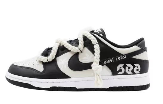 Обувь для скейтбординга Nike Dunk Low унисекс, Black and White