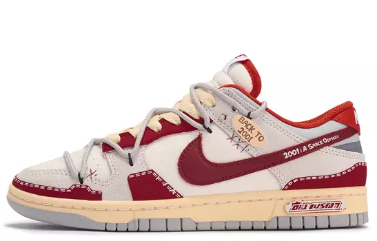 Обувь для скейтбординга Nike Dunk Low унисекс, красный/белый/серый