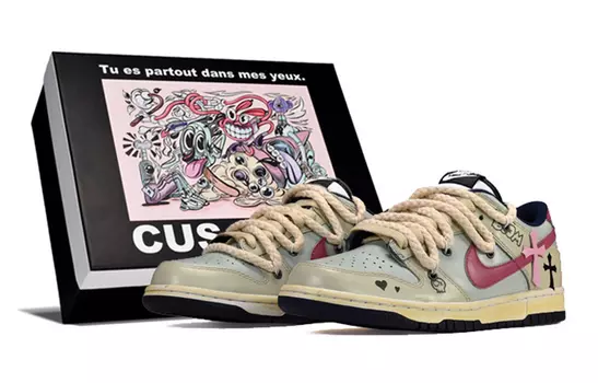 Кроссовки Nike Dunk Skateboard Shoes Unisex Low-Top Gray Black/Khaki