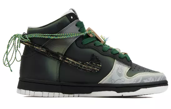 Обувь для скейтбординга Nike Dunk унисекс, Black/Gray/Green