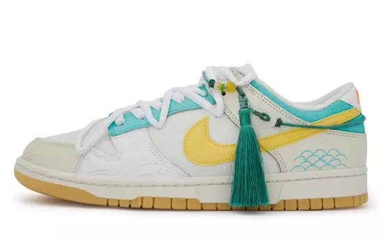Обувь для скейтбординга Nike Dunk унисекс, White/Blue/Yellow/Red