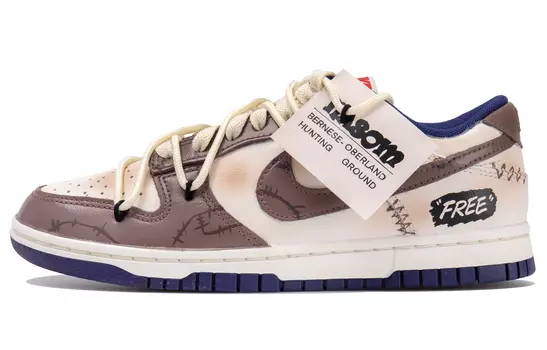 Обувь для скейтбординга Nike Dunk унисекс, White/Brown/Blue