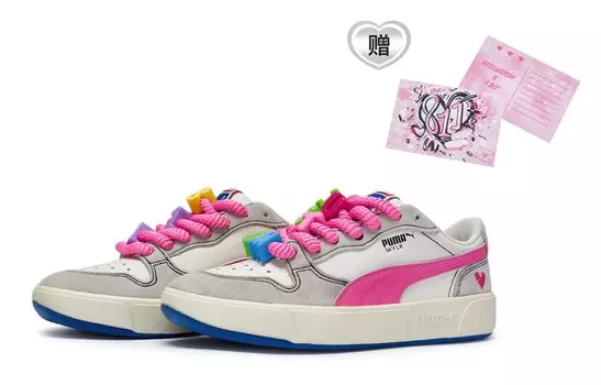 Обувь для скейтбординга Puma Sky LX унисекс, White/Gray/Pink