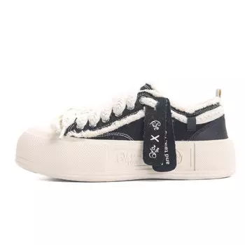 Обувь для скейтбординга унисекс с низким верхом черного/бежевого цвета Jifffly