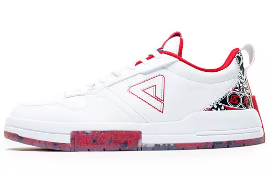 Обувь для скейтбординга унисекс с низким верхом, большая белая/большая красная Peak