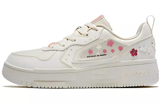 Обувь для скейтбординга World Of Flowers And Flowers, женская, низкая, розовая/белая Qiaodan