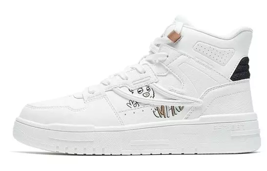 Обувь для скейтбординга женская с высоким верхом белая Xtep