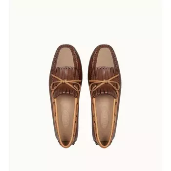 Обувь для вождения Gommino из кожи и парусины TOD's, коричневый