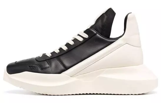 Обувь для жизни Мужская низкая белая/черная Rick Owens