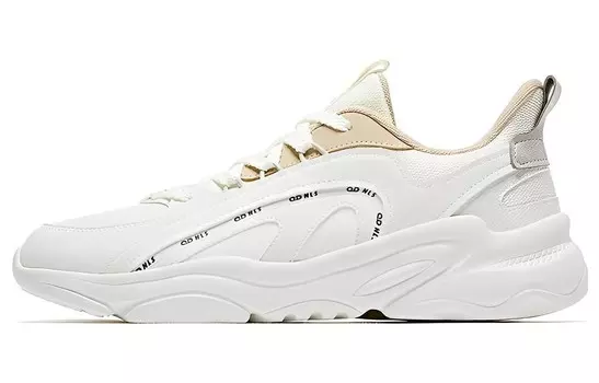 Обувь для жизни Мужская низкая белая/коричневая Qiaodan