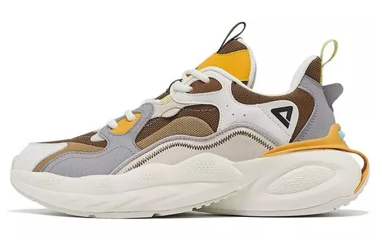 Обувь для жизни Мужская низкая Красно-коричневая/серая/белая Peak