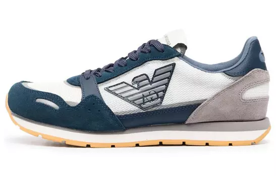 Обувь для жизни Мужская низкая синяя/белая/серая Emporio Armani