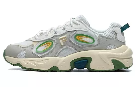 Обувь Raccoon Lifestyle для мужчин с низким верхом, белоснежного/пеликанового цвета Fila Fusion