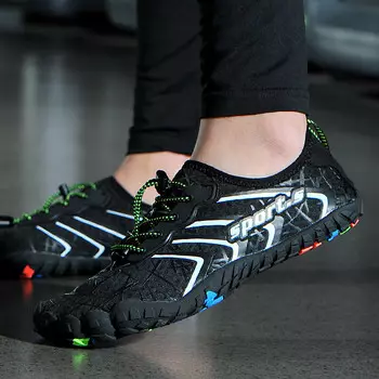 Обувь Shark Bart (SBART) muerben для рыбалки и отслеживания рек, обувь для дайвинга, противоскользящая обувь на шнуровке для пляжного серфинга 0999, черная 35-46