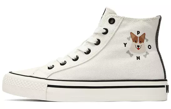 Обувь Shooter Canvas унисекс с высоким верхом белого цвета Pony