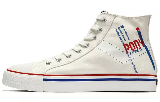 Обувь Shooter Canvas унисекс с высоким верхом белого цвета Pony