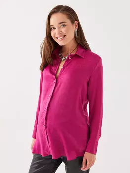 Обычная атласная рубашка для беременных с длинным рукавом LC Waikiki Maternity