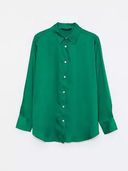 Обычная атласная Женская рубашка с длинным рукавом LCW Vision