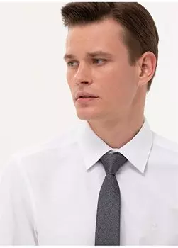 Обычная белая мужская рубашка Slim Fit с классическим воротником MYRAT Pierre Cardin, белый
