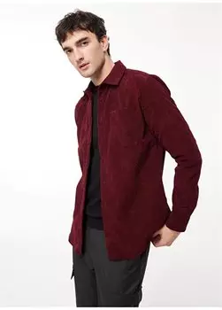 Обычная фиолетовая мужская рубашка с рубашечным воротником SPBF3WM-GML5010 People By Fabrika, фиолетовый