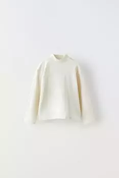 Обычная футболка ZARA, экрю