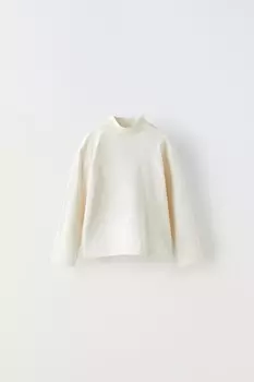 Обычная футболка ZARA, экрю