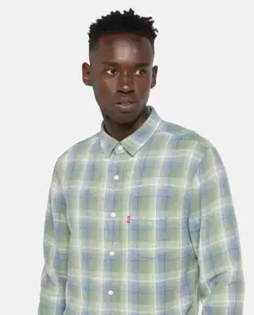 Обычная мужская клетчатая рубашка Levi's, зеленый