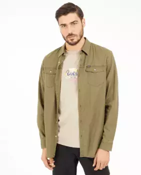 Обычная мужская рубашка Guess, зеленый