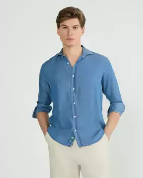 Обычная мужская рубашка из шамбре Miguel Bellido, синий