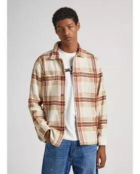 Обычная мужская рубашка с разноцветным клетчатым принтом Pepe Jeans, мультиколор